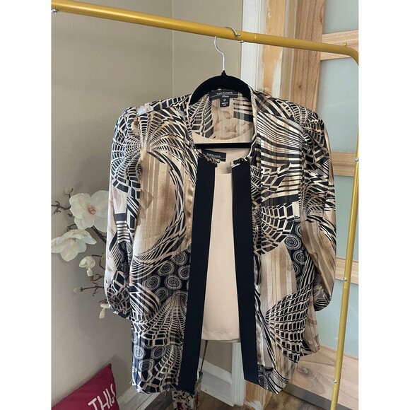 R&M Richards Women Jacket and Tank Top Set Size 6 Petite Work Career Blouse - Picture 7 of 9